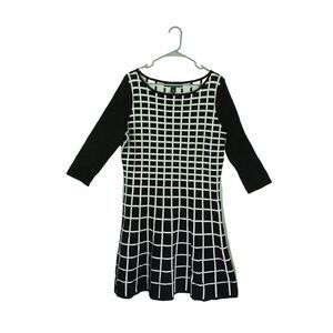 Lauren Ralph Lauren Sweater Dress Green Label Black White Graphic Womens XL